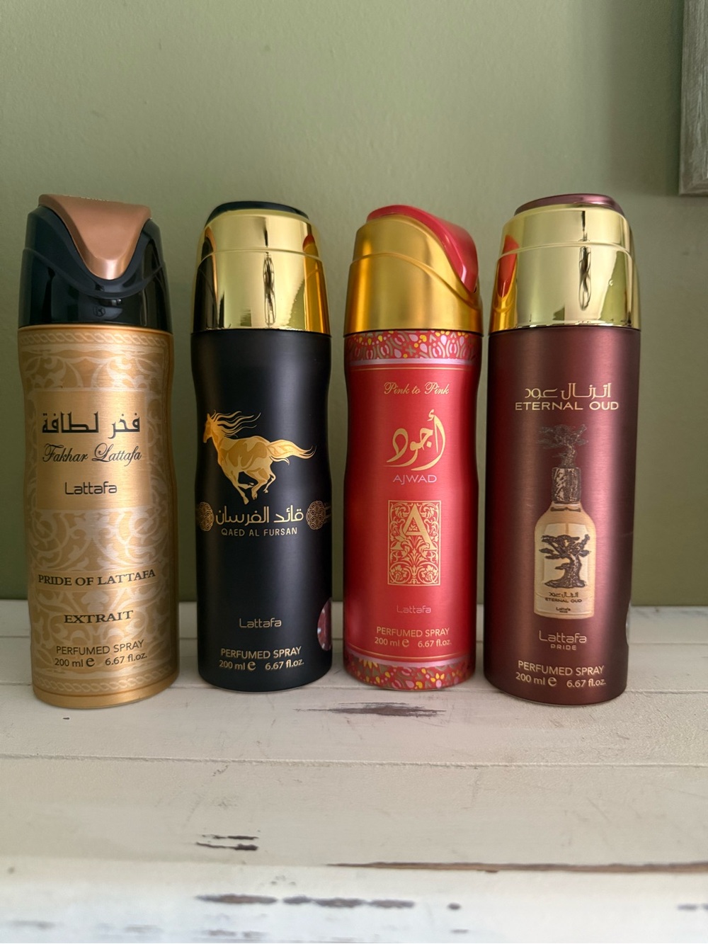 Lattafa Women Perfumed Body Spray Set - Gold, Black, Red, Brown